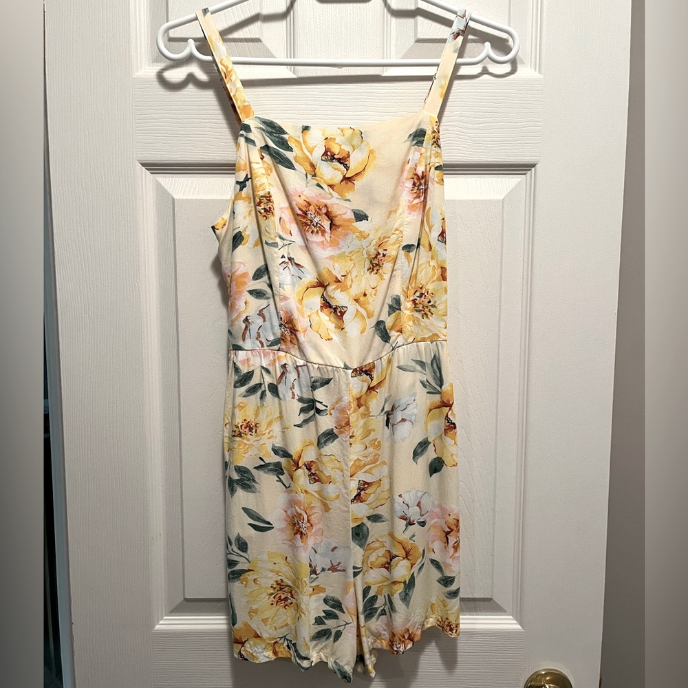 Floral Yellow and Cream Romper
